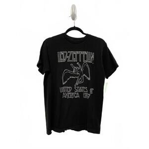 Modern Led Zeppelin United States America 1977 Black Graphic TShirt Size Medium